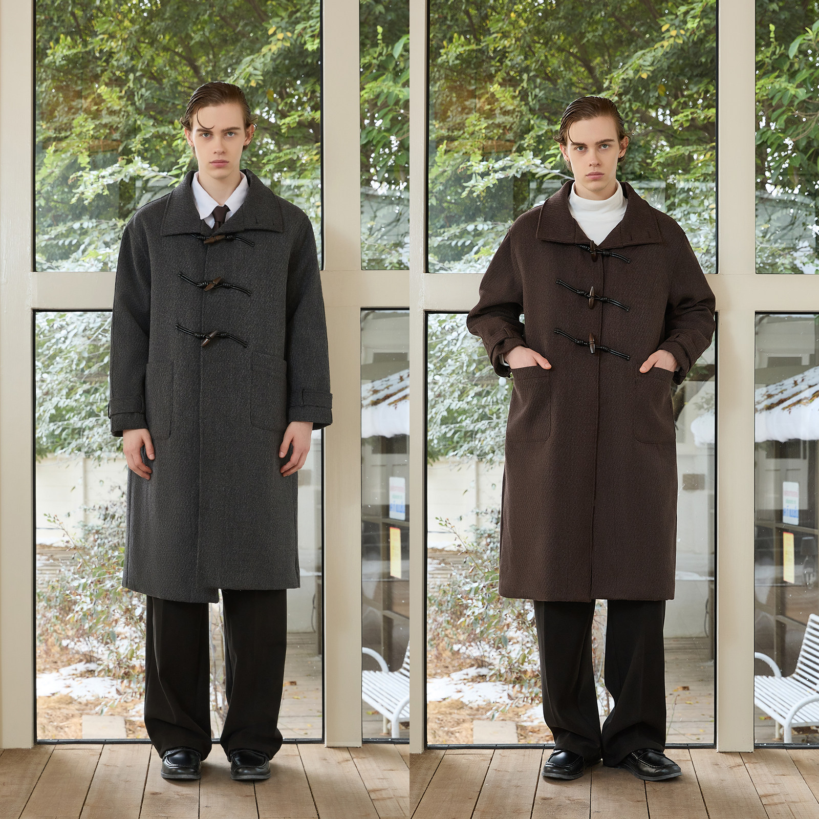 PMET 牛角扣羊毛混纺大衣外套 重磅夹棉立体剪裁落肩版型长款风衣,淘宝优惠券,粉丝福利购,淘宝优惠卷