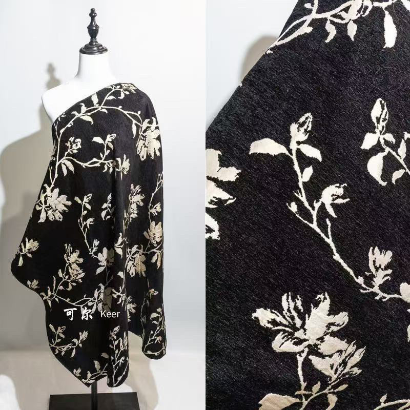 新款新中式布料色织雪尼尔金丝蔷薇花提花面料旗袍马面裙上衣布料,淘宝优惠券,粉丝福利购,淘宝优惠卷