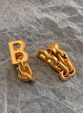 B家欧美金属字母链条长款