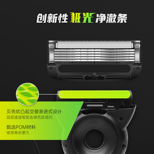 吉列极光刀剃须刀男士手动刮胡刀刀头非电动锋速5刀片五层胡须刀 - 图1