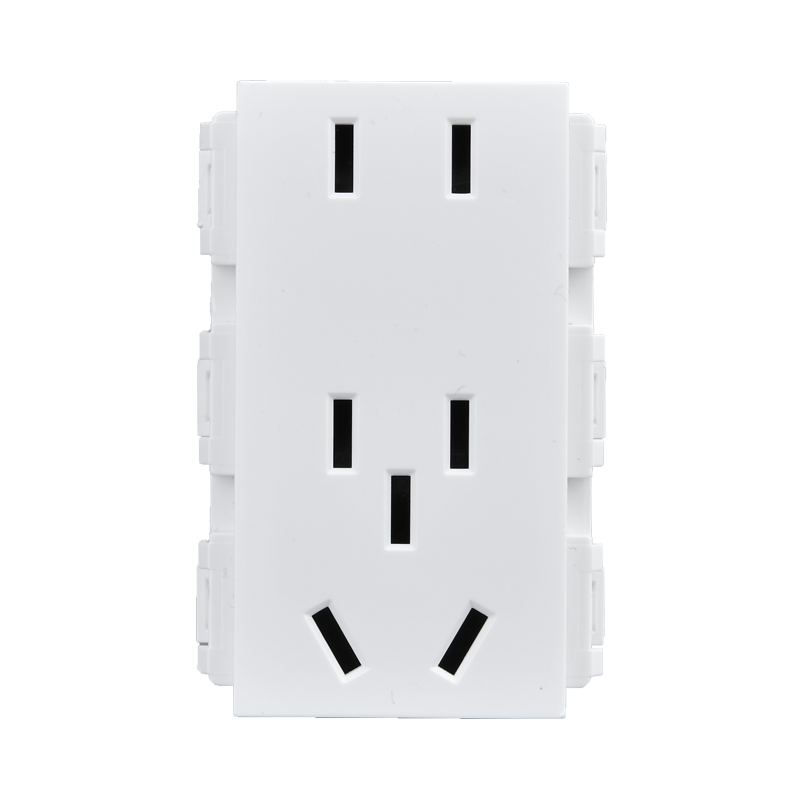 128型通用七孔模块10A大间距二二三插座强电7孔多孔地插功能件 - 图3