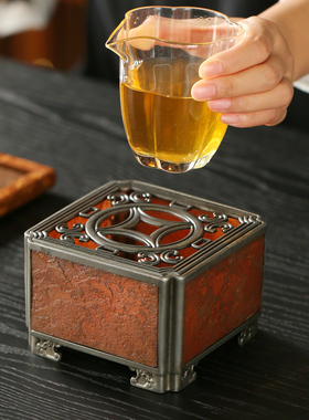 老锡岩石温茶炉煮茶器蜡烛酒精炉