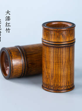 大漆竹制茶叶罐密封罐竹筒装茶叶