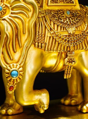 速发藏式纯铜象象摆件宝宝酥油灯座供灯精品家古鎏金铜像仿用客厅