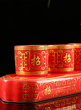 速发供佛财杯陶瓷净水杯莲花招水室内供财神观音供酒杯家用三连圣