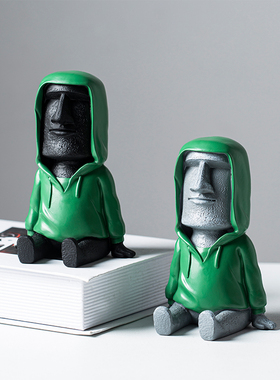 速发创石摩艾意像摆件家生办公室男居书桌桌面好物艺术装饰品