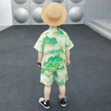 Комплект для мальчиков, детское ханьфу, шелковая летняя одежда, китайский стиль, короткий рукав