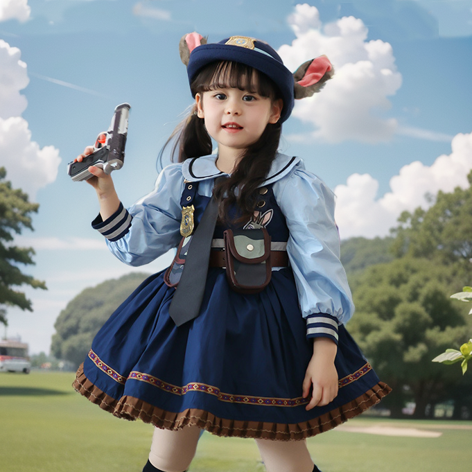 迪士尼朱迪兔子警官衣服儿童童装套装cos连衣裙洛丽塔女童公主裙,淘宝优惠券,粉丝福利购,淘宝优惠卷