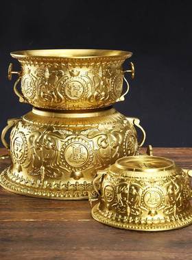 摆铜如厂意聚宝盆件铜碗香81炉铜缸铜器铜工艺品礼品家