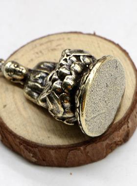 纯黄铜实心观音随身菩萨佛像摆件迷你坐莲释迦牟尼随身禅意小铜佛