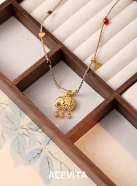 ACEVITA | 小吉象 新中式铜镀真金吊坠国风轻奢高级感毛衣链项链
