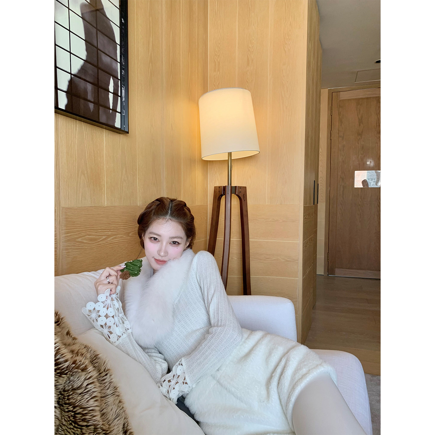 SourceWithU 雪球球 毛茸茸好穿百搭雪地a字短裤白色小香风靴裤冬,淘宝优惠券,粉丝福利购,淘宝优惠卷