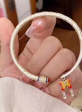 S925足银招财猫手镯小众设计感