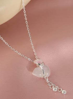 轻奢999纯银花朵流苏锁骨链