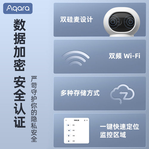 绿米Aqara智能摄像机G3家用超2K高清HomeKit广角夜视监控云台网关 - 图3