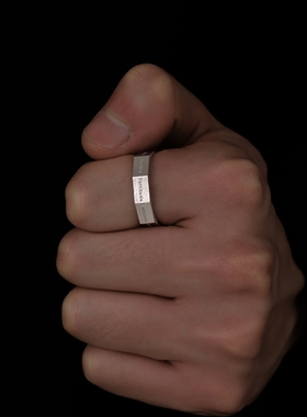 戒指男ins潮小众高级感单身个性男士可调节食指七美德指环