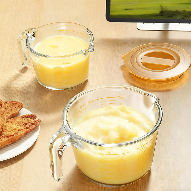 玻璃牛奶杯带刻度量杯耐高温可微波家用儿童早餐杯烘焙打蛋杯,淘宝优惠券,粉丝福利购,淘宝优惠卷