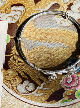 小张师傅.999纯银手镯民族风情侣