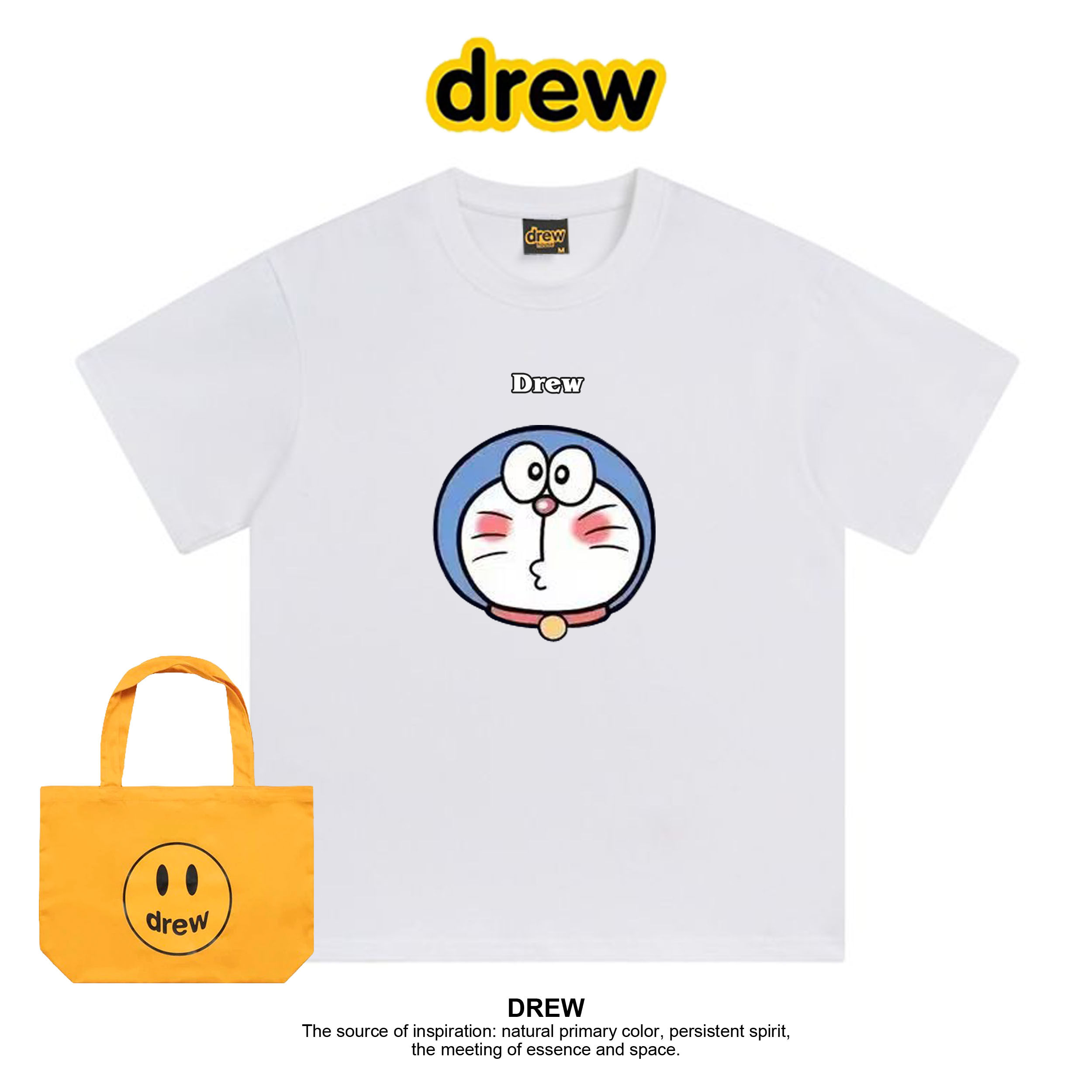 Drew机器猫哆啦A梦卡通动漫T恤短袖休闲衣服女男圆领纯棉宽松夏季,淘宝优惠券,粉丝福利购,淘宝优惠卷