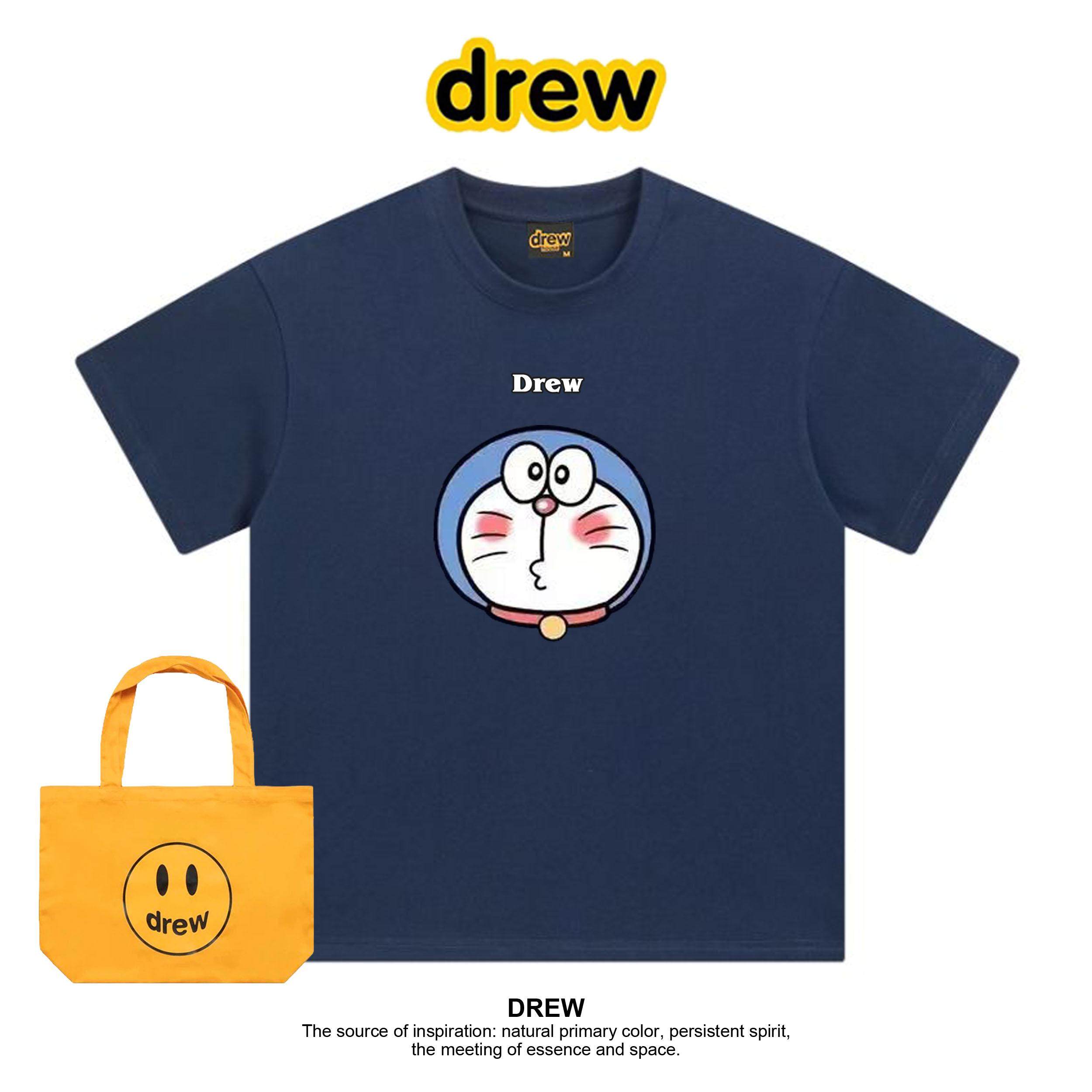 Drew机器猫哆啦A梦卡通动漫T恤短袖休闲衣服女男圆领纯棉宽松夏季,淘宝优惠券,粉丝福利购,淘宝优惠卷