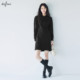 Evely outlets store black knitted dress hooded sweatshirt long skirt little black dress spring and autumn women's skirt