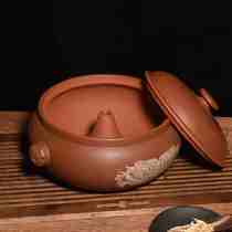 New Yunnan Jianshui Purple Pottery Totem Steam Pot Chicken Steam Pan Non-Purple Sand Steam Boiler Home Soup Pot Pure Handmade Ceramics