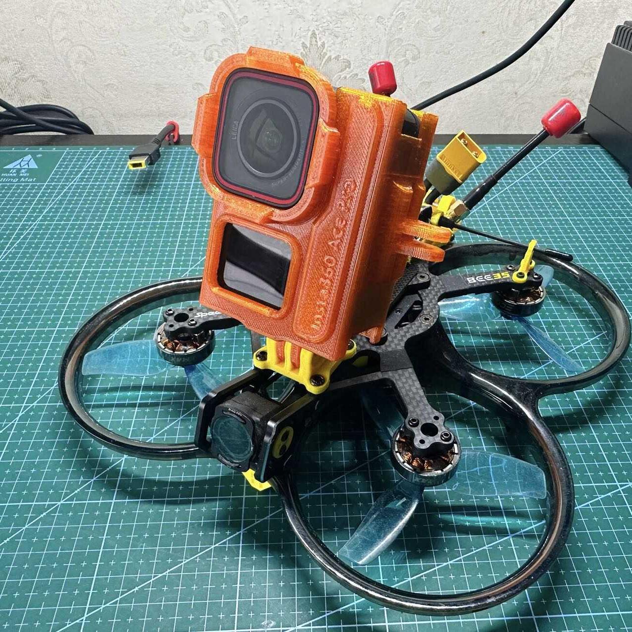 Insta360 ace pro防爆运动相机打印件 碳板保护套穿越无人机狗笼 - 图2