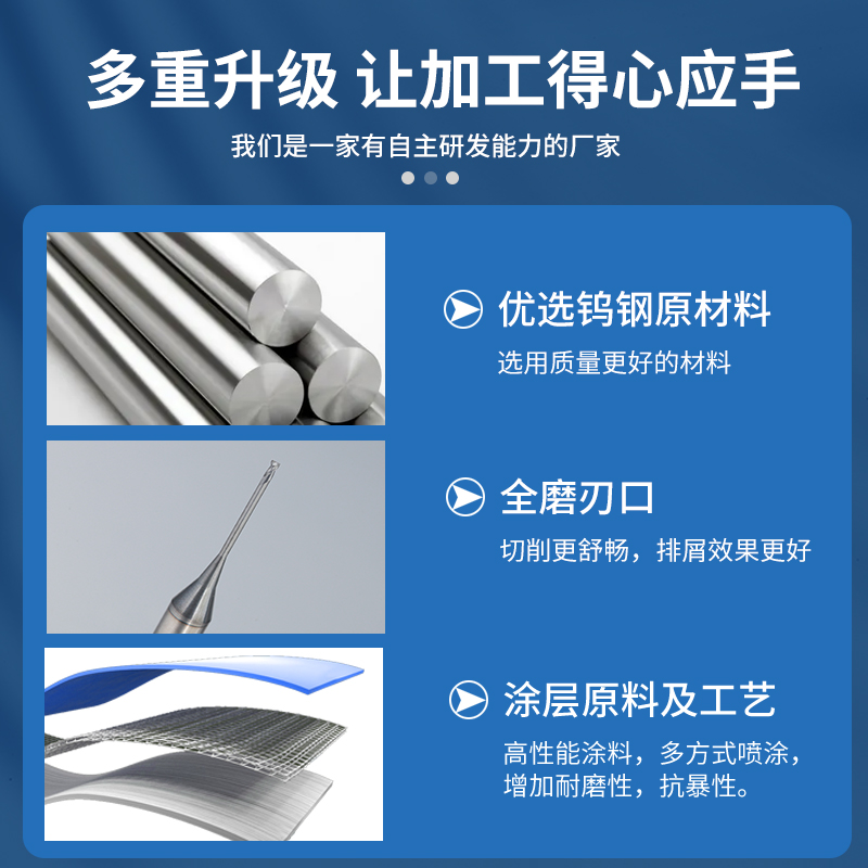 55度微小径深沟铣刀钨钢合金避空刀涂层平底刀加长立铣刀数控刀具-图3