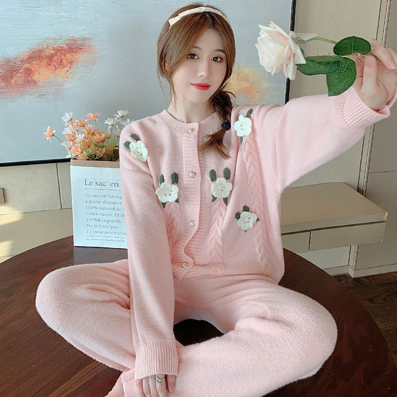 北极绒女秋冬季两件套韩版甜美睡衣 prettygirl睡衣/家居服套装