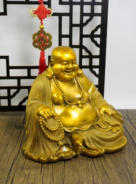 多吉缘大博肚勒佛架摆件客厅家弥用佛堂供奉佛像办公室古装饰工艺