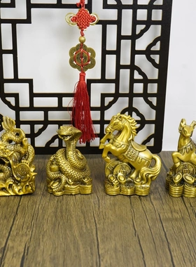 多吉缘黄铜十二肖摆件全套大小鸡号铜鼠牛虎兔龙生蛇马铜羊猴狗猪