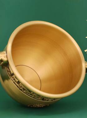 黄铜象鼻缸聚宝盆招财摆件开业乔迁礼品存钱罐家居办公室客厅装饰