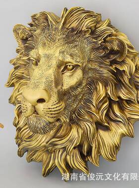 黄铜狮子头挂件摆件挂牌铜兽首门口挂饰墙饰家用工艺品商务礼品