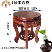 Red Wood Drum Stool Round Stool Solid Wood Stools African Acid Branches Wood Black Sandalwood Wood Black Sandalwood Carved short stool for shoe changing stool Guzheng Bench