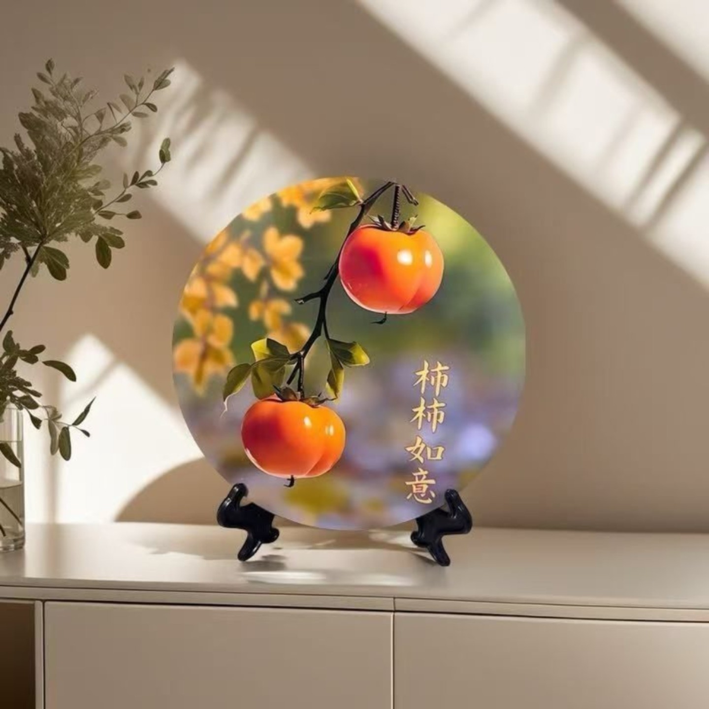 柿柿如意摆件现代装饰画相框餐厅办公室桌面事事如意潮款饰品摆台,淘宝优惠券,粉丝福利购,淘宝优惠卷