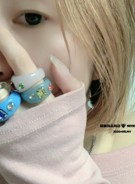 锆石戒指气质天然宫廷复古五彩