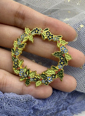 植物徽章花环小草绿色葡萄个性可爱甜美金属徽章