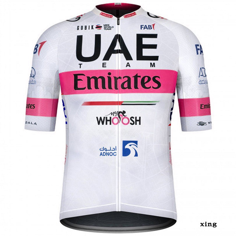 2021新款UAE 车队版山地车自行车夏季骑行服短袖上衣单车衫男女款 - 图2