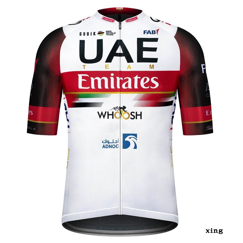 2021新款UAE 车队版山地车自行车夏季骑行服短袖上衣单车衫男女款 - 图0