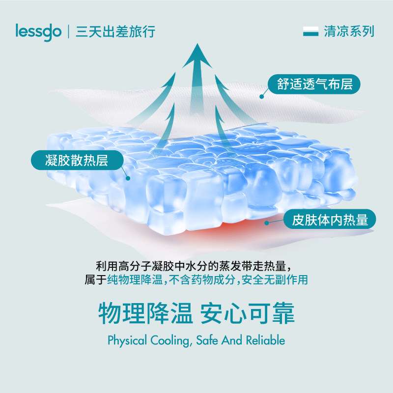 lessgo降温冰贴解暑神器冰敷贴学生军训清凉贴防暑退热贴手机散热