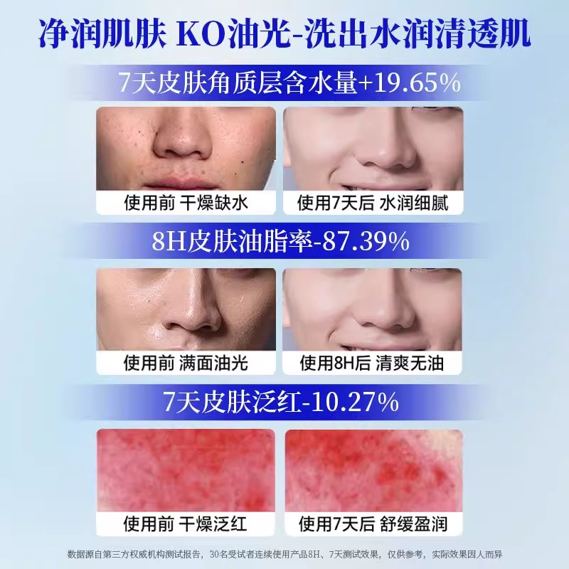 海洋至尊控油男士专用水润保湿洁面乳深层清洁长效保湿男士洁面*
