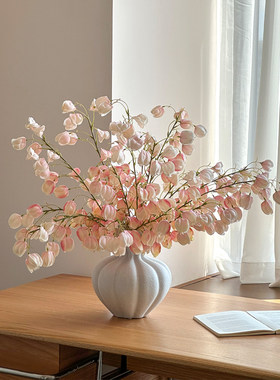 吃瓜少女法式高颜值花艺套组客厅民宿玄关喜庆灯笼花装饰摆件假花