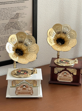 ins复古怀旧留声机旋转黑胶唱片八音盒生日礼物女生音乐盒小礼品