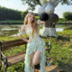 Dress ຄໍ ruffled ສະຫມໍ່າສະເຫມີ halter ຊັ້ນ