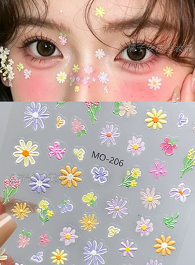 彩色花朵贴纸脸部贴饰品