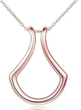 Dainty Ring Holder Necklace Horseshoe, Drop Ring Holder Ne