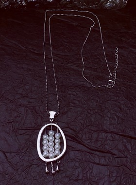 小众设计感高级轻奢气质珠算水滴流苏项链女新款时尚长毛衣链冷酷