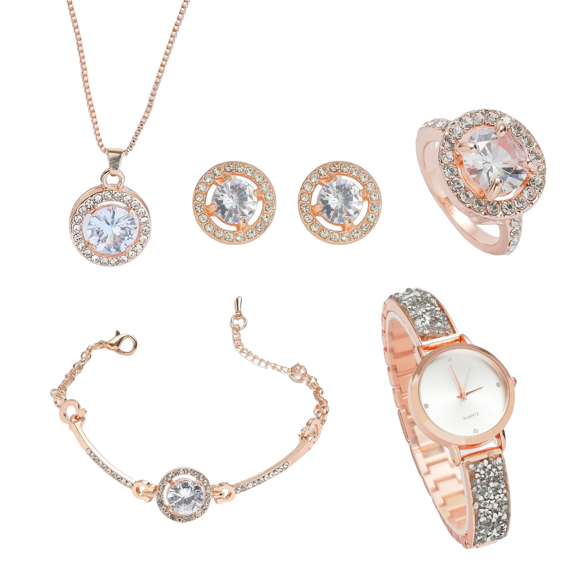 Watch accessories set镶钻星空潮流个性女石英手表套装5pcs/set - 图3