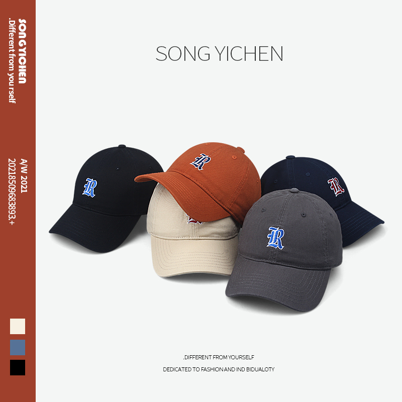 韩国联名B字母男女复古软顶棒球帽子春秋款潮明星同款遮阳鸭舌帽
