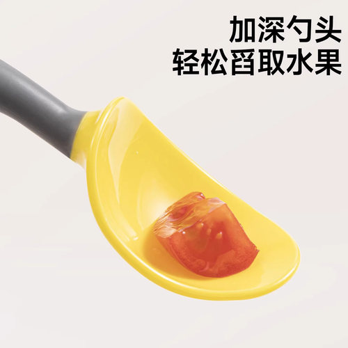 婴儿勺子宝宝学吃饭自主进食训练勺套装弯头辅食汤勺婴儿童餐具 - 图2